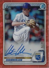 2020 Bowman Chrome Draft Orange Refractors Christian Chamberlain Auto /25 BB