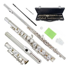 16 Hole C Key Closed Hole Flute with Cleaning Accessories and Case for Beginning