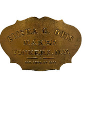 Vintage Brass Elisha Otis Elevator Co. 125Th Nameplate Anniversary Belt Buckle