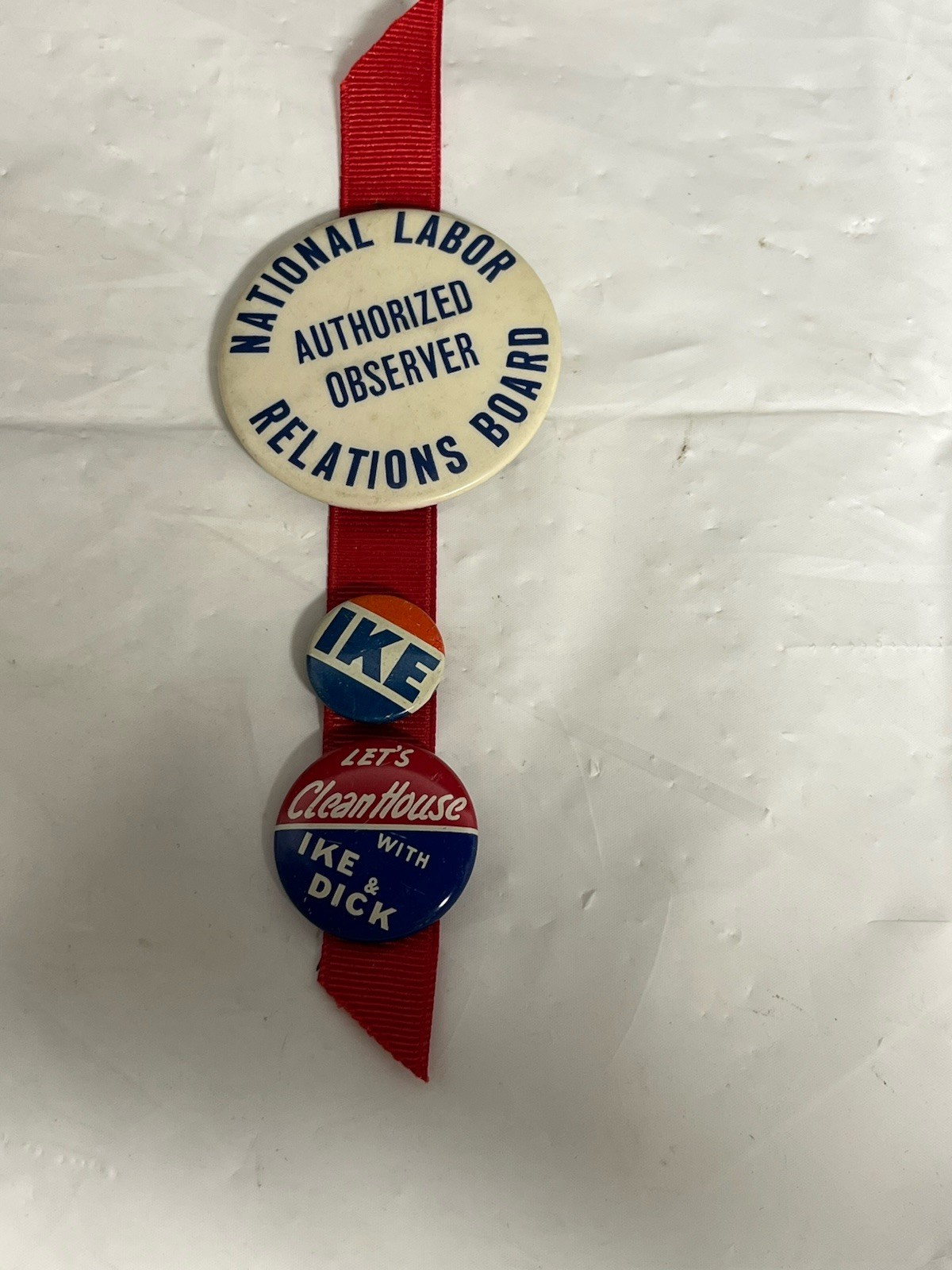 Vintage Political Memorabilia Dwight Eisenhower Campaign Pins Nlrb Ike 1952/1956