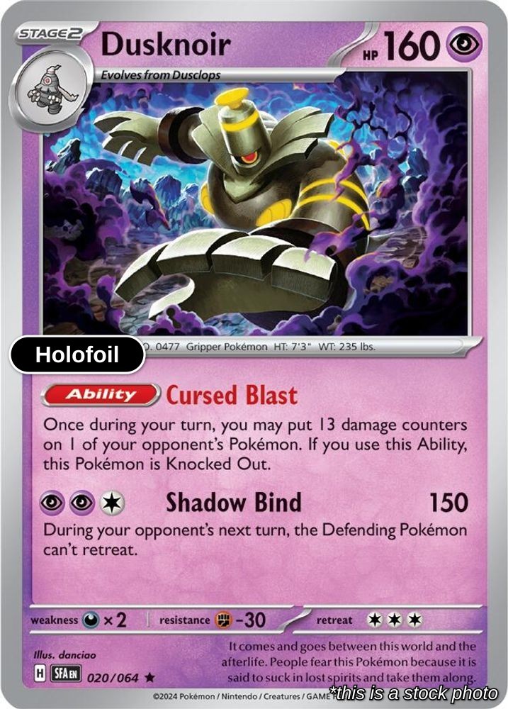 Dusknoir Holofoil 020/064 SFA Pokemon NM