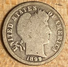 1899 Barber Liberty Dime 10c - Silver - Solid Good - from collection