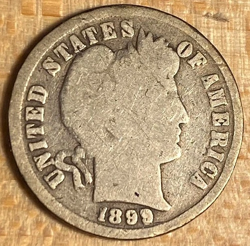 1899 Barber Liberty Dime 10c - Silver - Solid Good - from collection