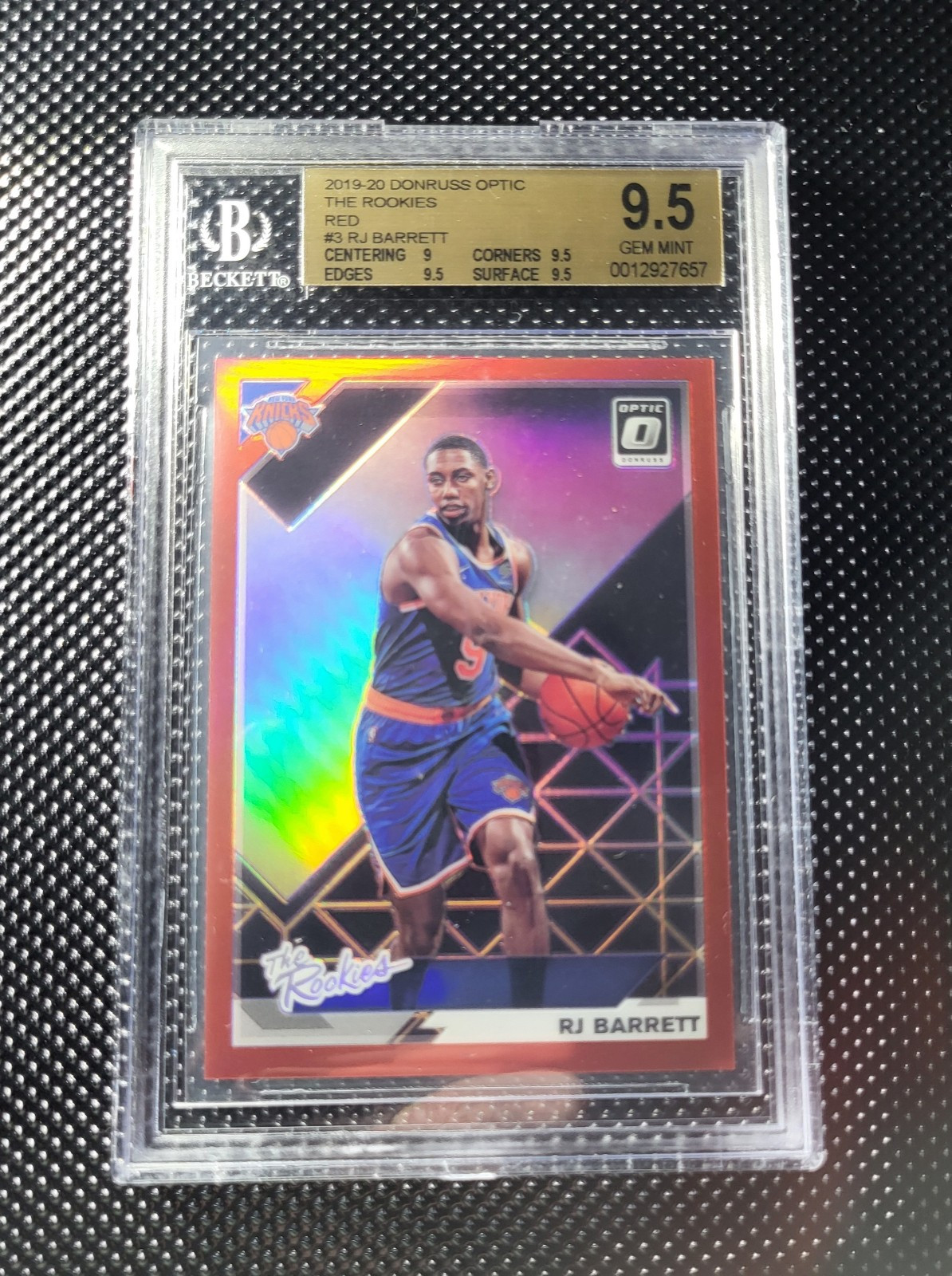 2019-2020 Panini The Rookies RJ Barrett Optic Red /99 Bgs 9.5