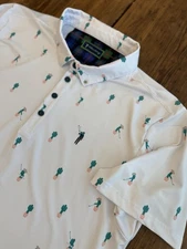 William Murray Polo Shirt Mens XL Cactus AOP Golf Victoria Masters Invitational