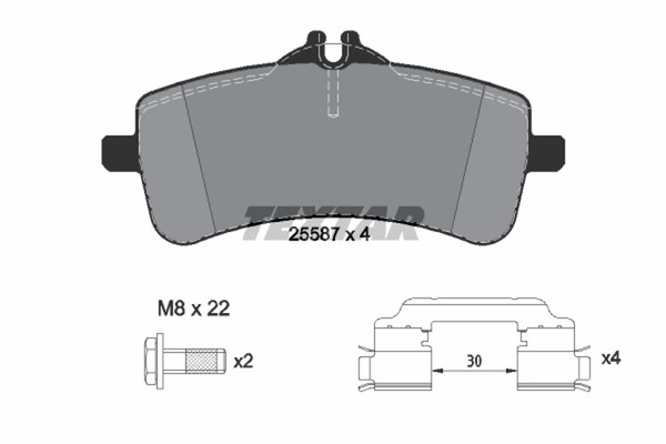 Bremsbelagsatz Scheibenbremse Textar 2558701 FüR Mercedes Klasse V223 W222 V222-image