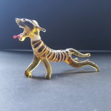 Hand Blown Glass - Tiger (Amber w/ White Stripes)