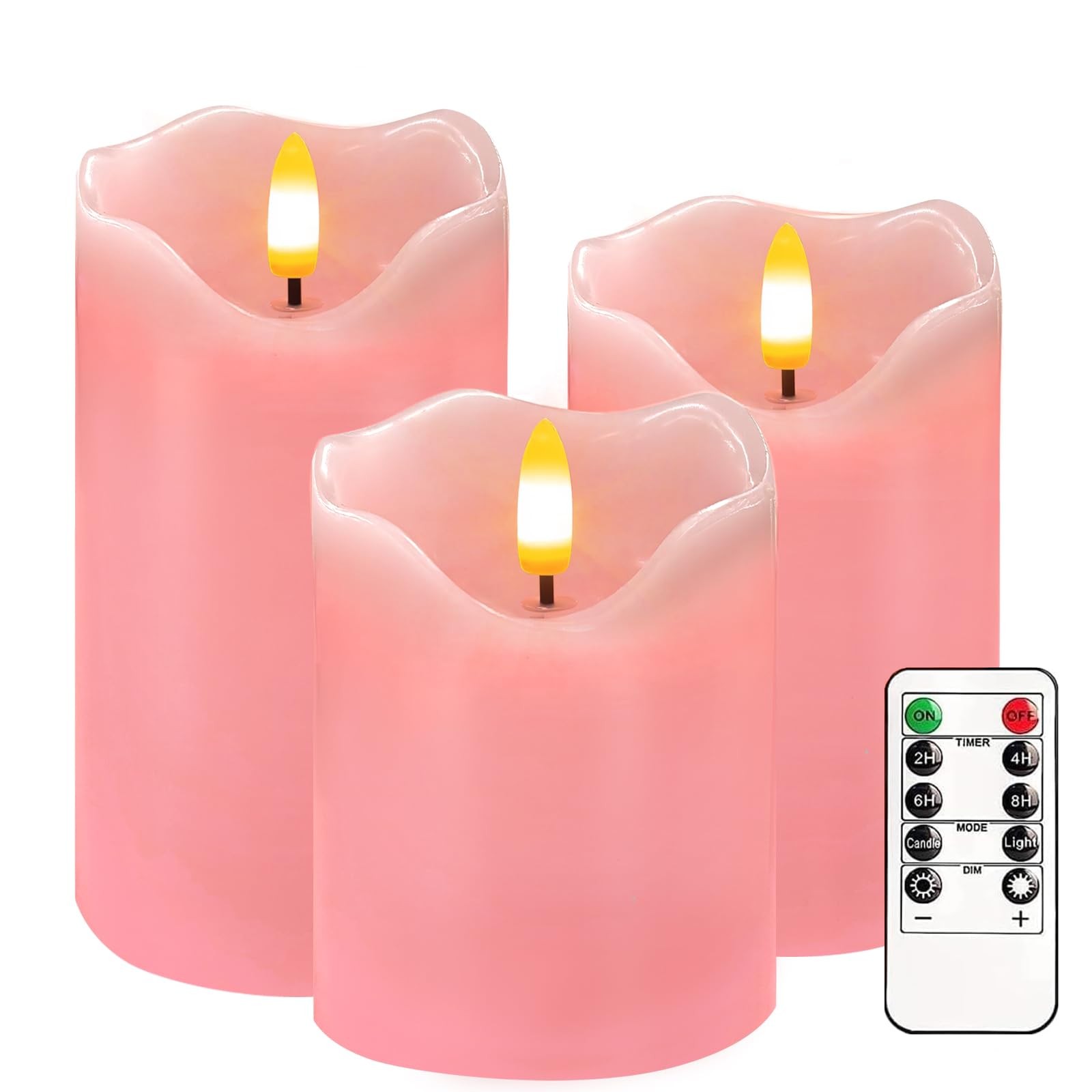 Best VEEKI Flameless Candles Light Set of 3 Flickering LED Candle with Remote