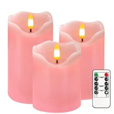 Best VEEKI Flameless Candles Light Set of 3 Flickering LED Candle with Remote