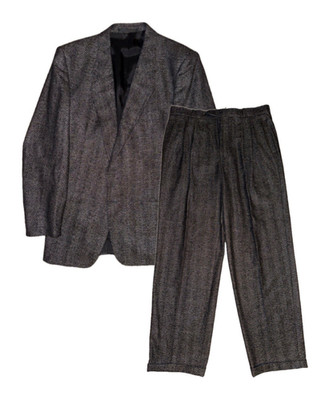 BOSS Herren Anzug 2-teilig Grau Fischgrätmuster Business Elegant Gr. 52