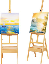 Large Adjustable Beech Wood Painting Easel with Storage Drawer (60