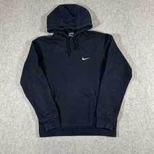 Nike Hoodie Mens Medium Black Sportswear Club Fleece Swoosh Sweatshirt Flaw