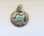 Silver Turquoise Kokopelli  Pendant  — photo 1