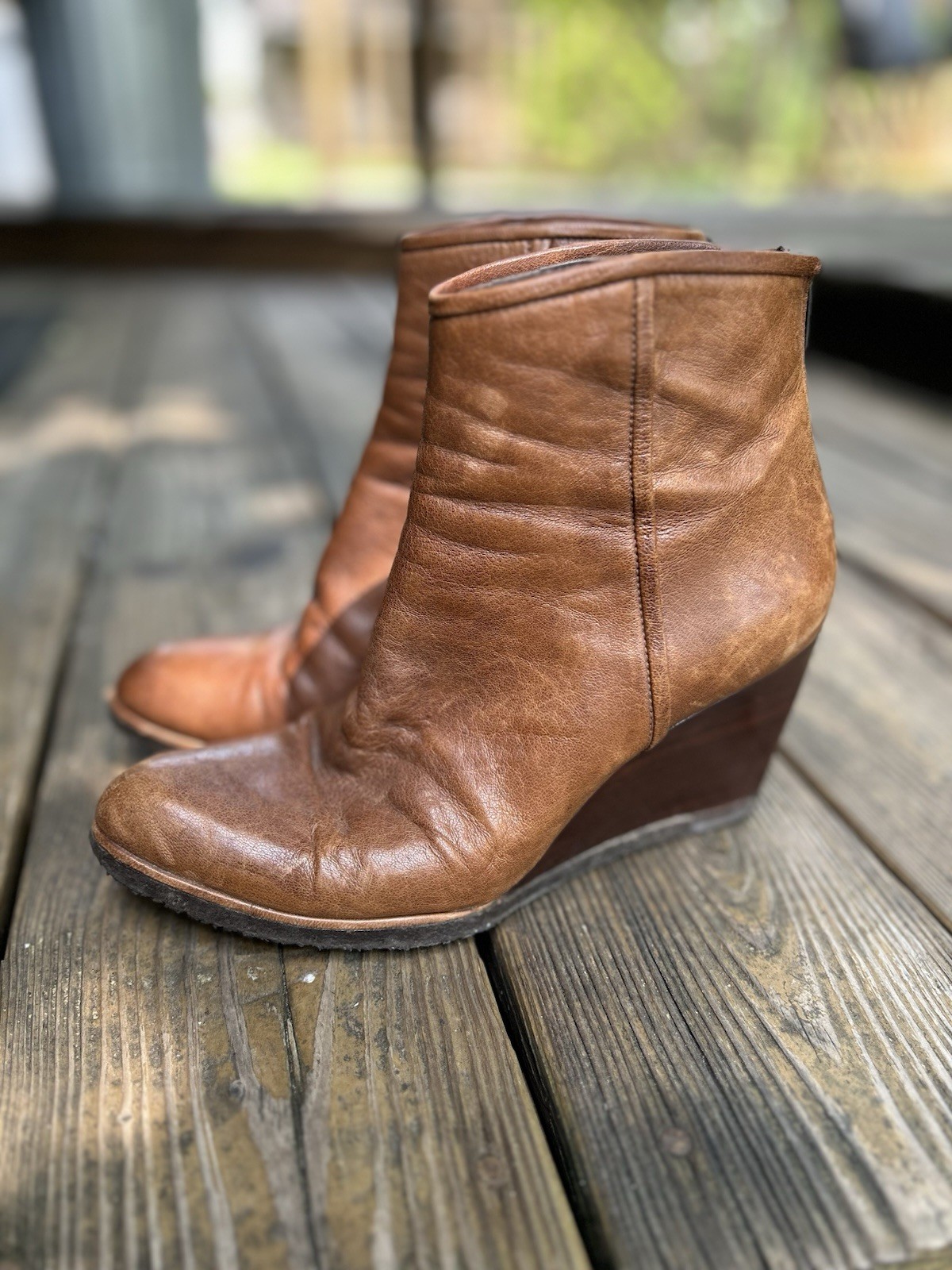 Stuart Weitzman Platform Brown Leather Booties (s… - image 2
