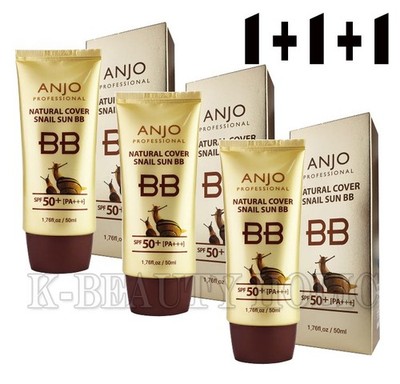 ANJO/Natural Cover Snail Sun BB Cream 50ml 1+1+1 /SPF50+PA+++ /K-Beauty Holic