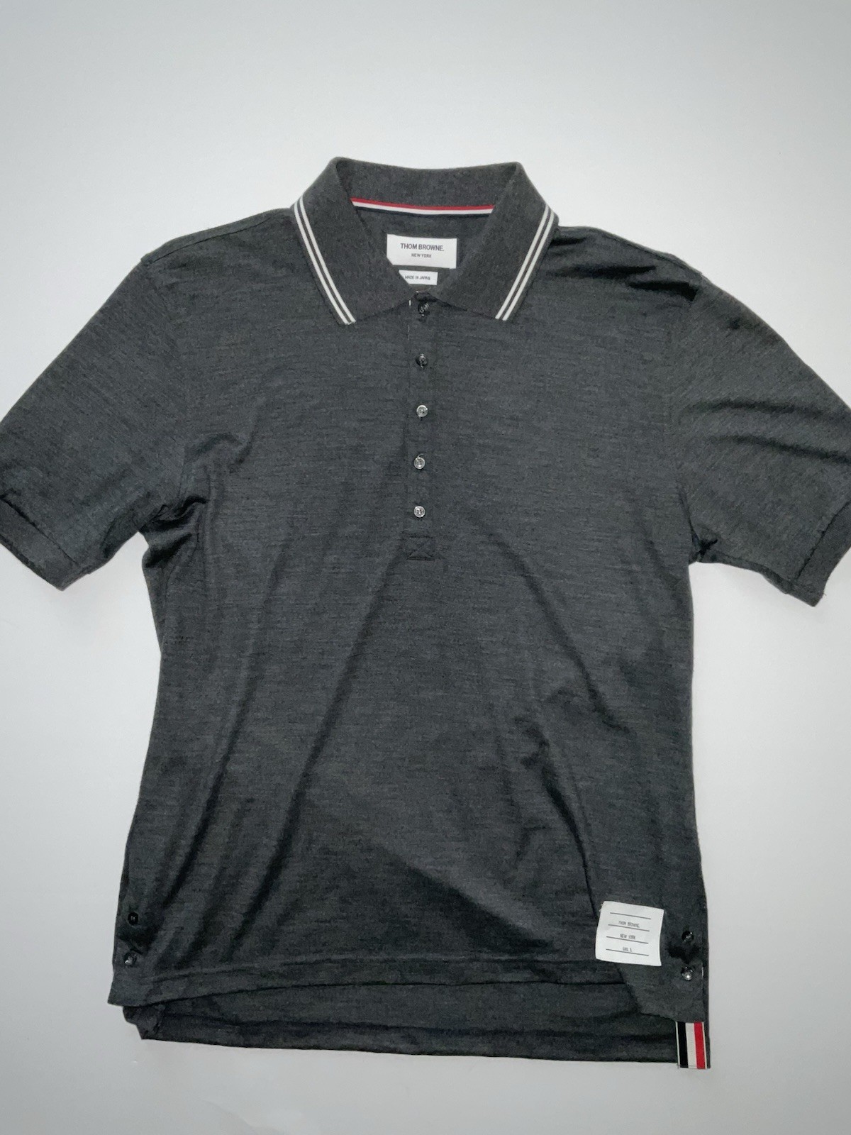 Thom Browne Wool Five-Button Placket Polo - Size … - image 4