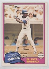 1981 O-Pee-Chee White Back Elliott Maddox #299 0m8e