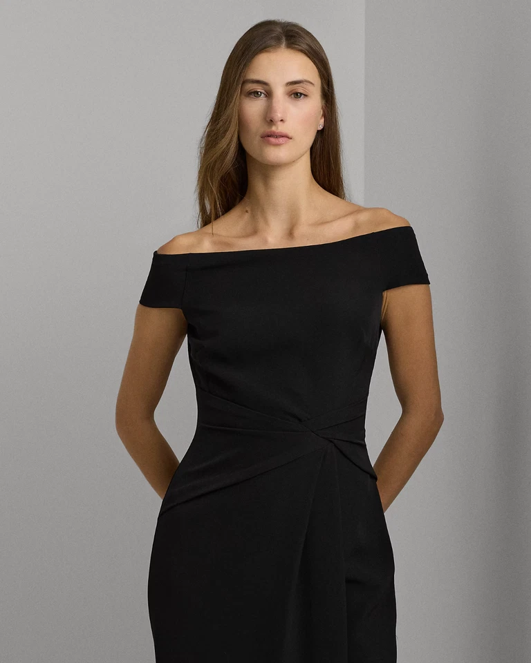 NEW Ralph Lauren Women's 16 Crepe Off-the-Shoulder Gown NWT $245 - Image 3 of 4