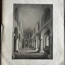 Original Old Antique Print C1800 Norman Chapel Tower London Architecture 19th