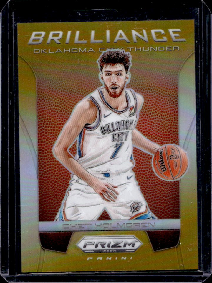 2023-24 Panini Prizm Deca Chet Holmgren Brilliance Gold #4/10 Thunder