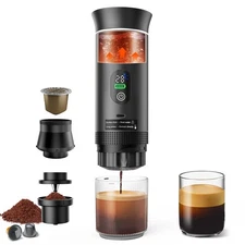 Portable Espresso Machine for Hiking Smart Display, 20 bar Mini Travel Coffee...