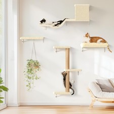 Cat Wall Shelves, Stable  Safe 4 in 1 Large Cat Walls Furniture Set, Wooden ...