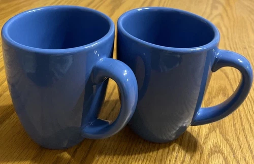 Corelle Coordinates Stoneware Blue 12 oz Coffee Mugs Set Of 2 Vintage