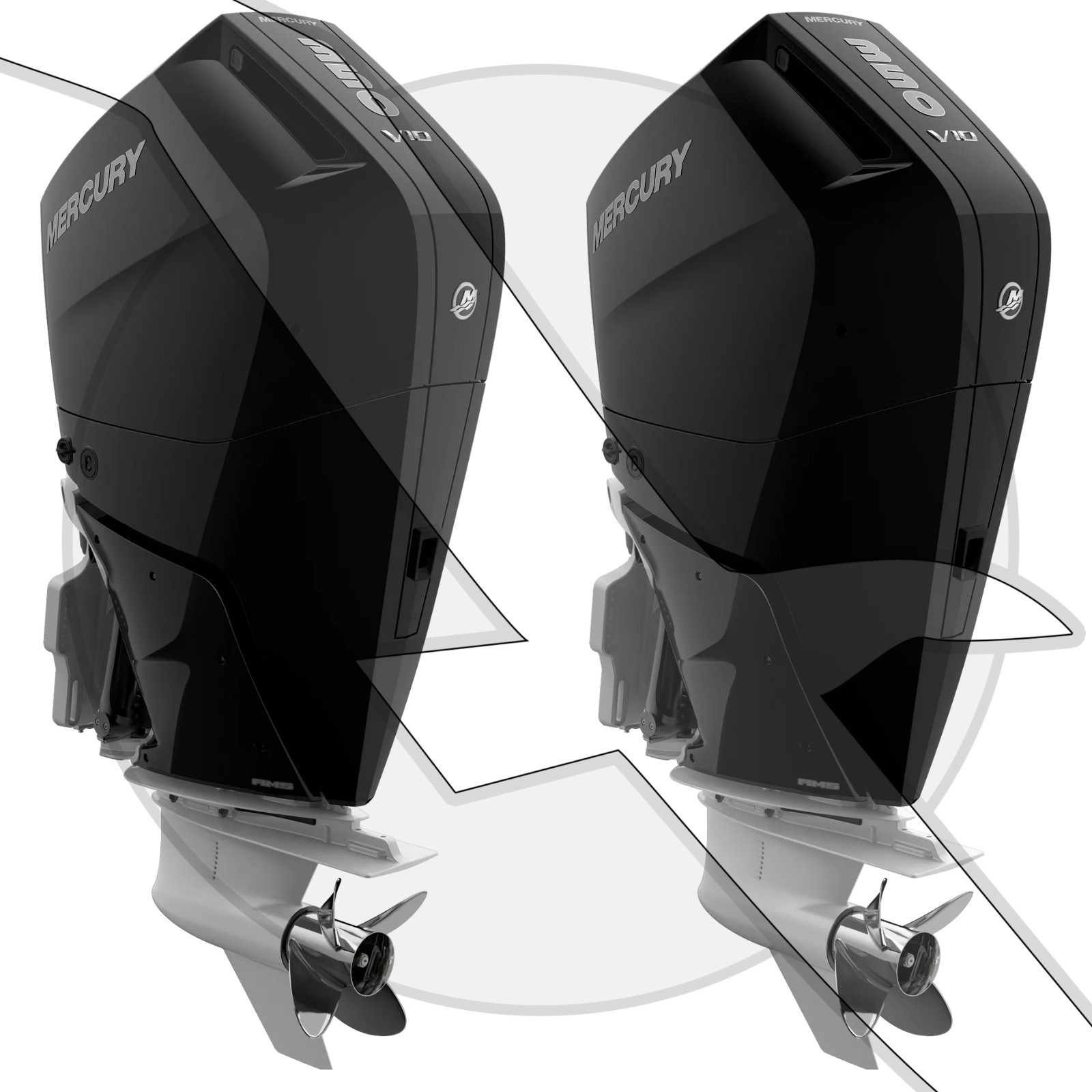 Twin Mercury 350 Verado V10 Outboard Engine 350hp Pair