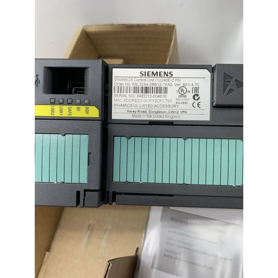 New Siemens 6SL3244-0BB12-1FA0 G120 CONTROL UNIT CU240E-2 PN 6SL3 244-0BB12-1FA0 - Image 3 of 4