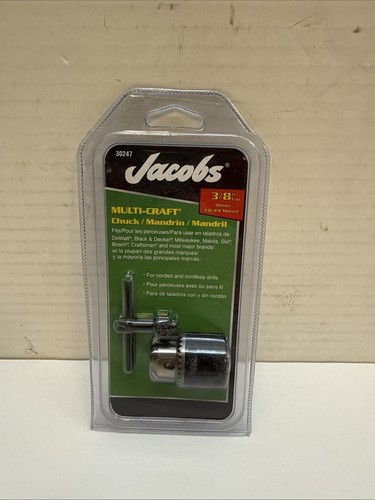 Jacobs 30247 Mandrino per trapano conico a chiave 3 gambo piatto 3/8 pollici 0,7 libbre. - Foto 1 di 3