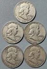 Franklin Half Dollar 5 Coin Lot D Mint
