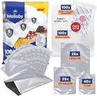 Wallaby 100ct Mylar Bags 10Mil Multi Size 400cc O2 Absorbers for Food Storage