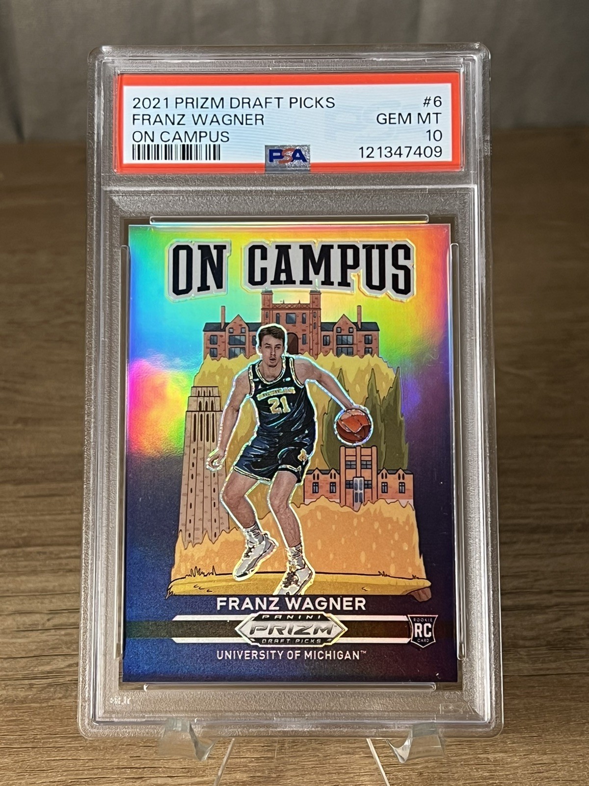 2021 Prizm Draft Picks #6 Franz Wagner On Campus Case Hit SSP PSA 10 RC Rookie