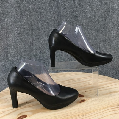#ad #ad Clarks Shoes Womens 7.5 M Ambyr Joy Pump Black Leather Slip On Casual 26157764 $31.44