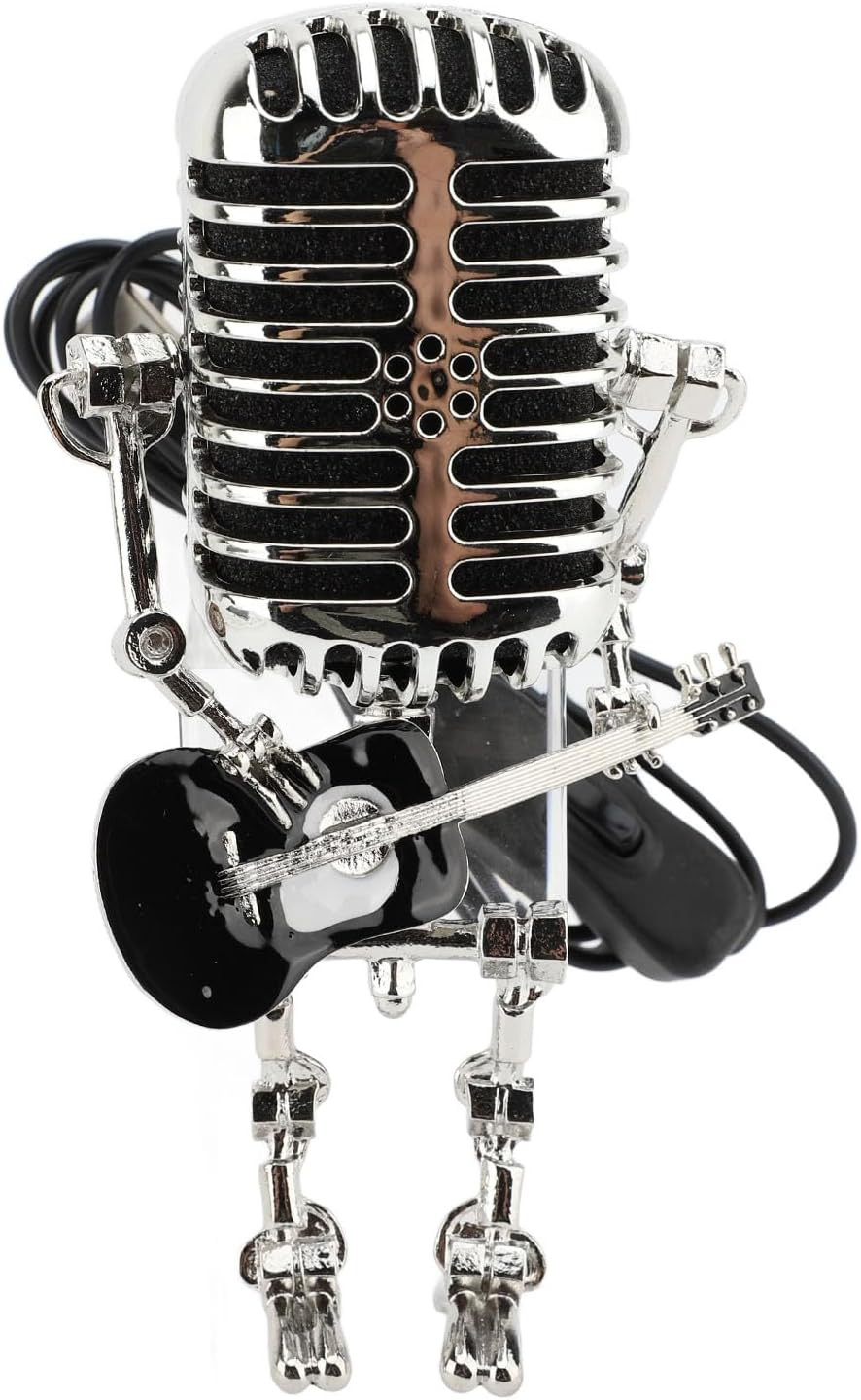 Lampada Design Robot Microfono | Vintage Metal Home Decor