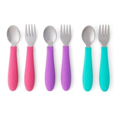 Kids Silverware with Silicone Handle  Childrens Safe Flatware  Toddler Uten...