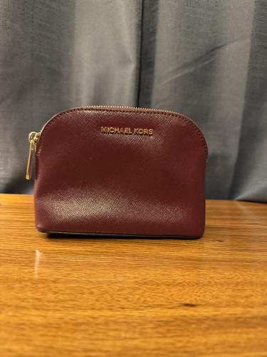 Michael Kors Makeup Cosmetic Bag Dark Red Burgundy