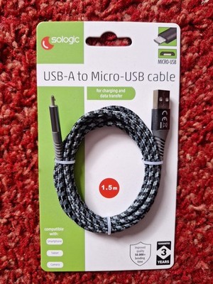 USB-A Kabel zu Micro-USB cable Grau Schwarz