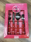 Vintage Coca Cola Gibson 16 Pc Flatware Service For 4 New In Box Bottle Handles
