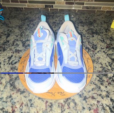 Nike Air Max kids Athletic Sneakers White/Purple/Teal Colorblock Low Top