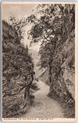 Castleton Vintage Postkarte Eingang Cavedale Derbyshire England