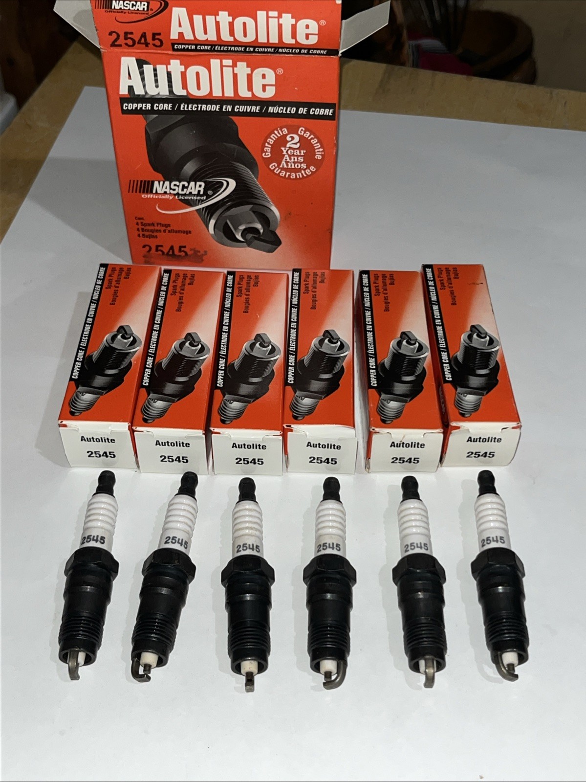 Autolite 2545 Copper Core Spark Plugs 2000 Honeywell LOT of 6 Official Nascar