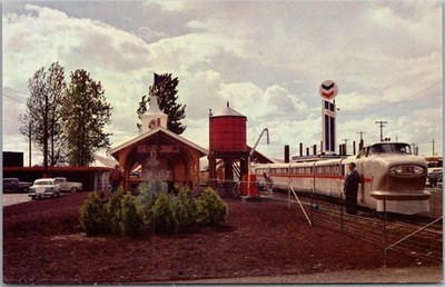 Vintage 1959 OREGON CENTENNIAL EXPO Postcard ''Zoo Railroad'' Streamliner Train