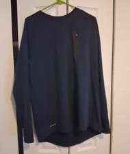 Russell Dri-Power 360 Men's Long Sleeve Crew Neck Training Fit Tee Blue L