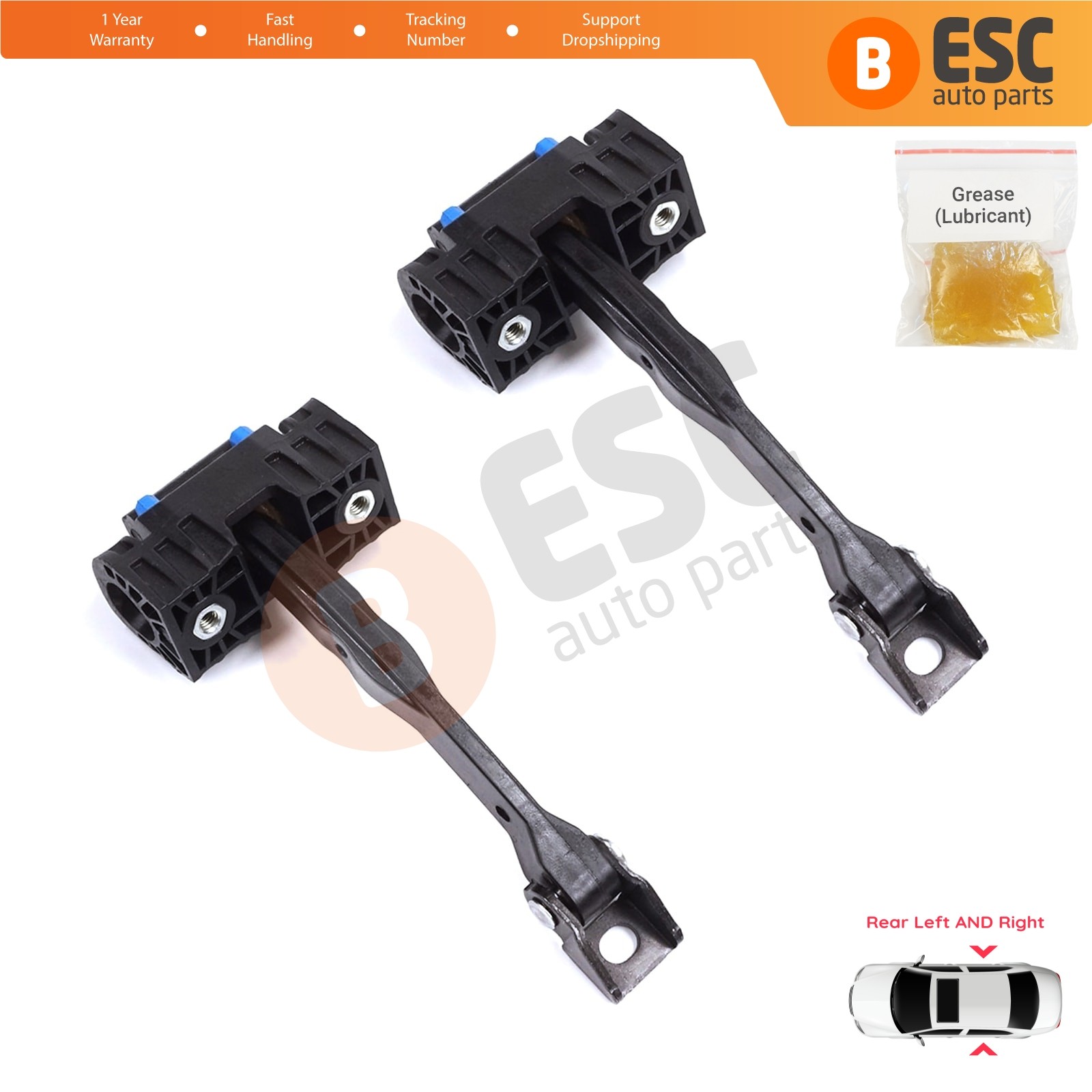 2X Rear Door Hinge Stop Check Assy Limiter Strap for Audi Q7 SQ7 MK2 4M 2015-On