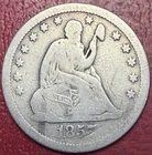 1857 Seated Liberty Quarter. Free Shipping