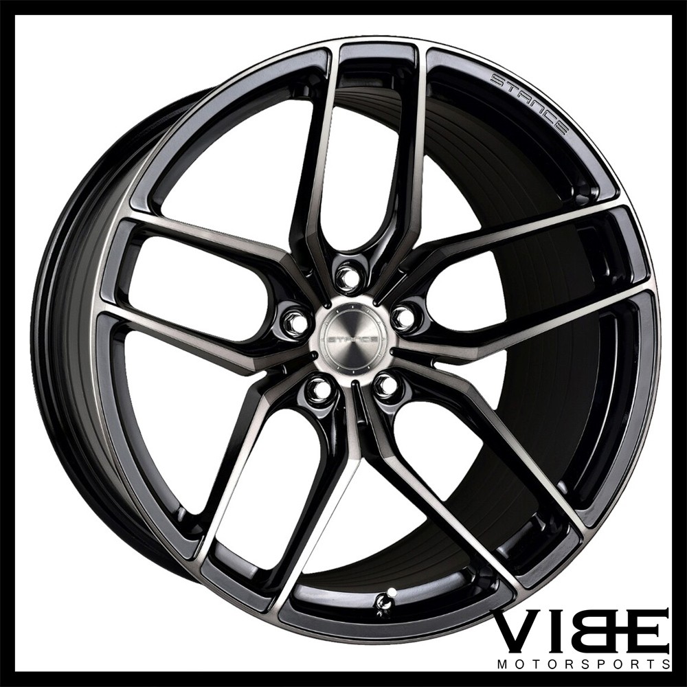 21" STANCE SF03 BLACK CONCAVE WHEELS RIMS FITS MASERATI GHIBLI