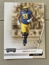 2020 Panini Playoff #284 Cesar Ruiz Rookie Card New Orleans Saints Michigan. rookie card picture
