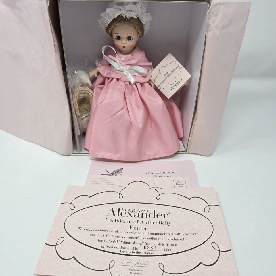 Muñeca Emma Madame Alexander 48215 8" Colonial Williamsburg nueva en caja 2008 Foto 2 de 4
