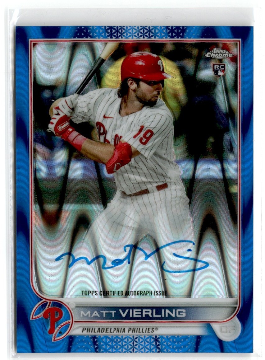2022 TOPPS CHROME ROOKIE BLUE REFRACTOR MATT VIERLING RC AUTO 098/150